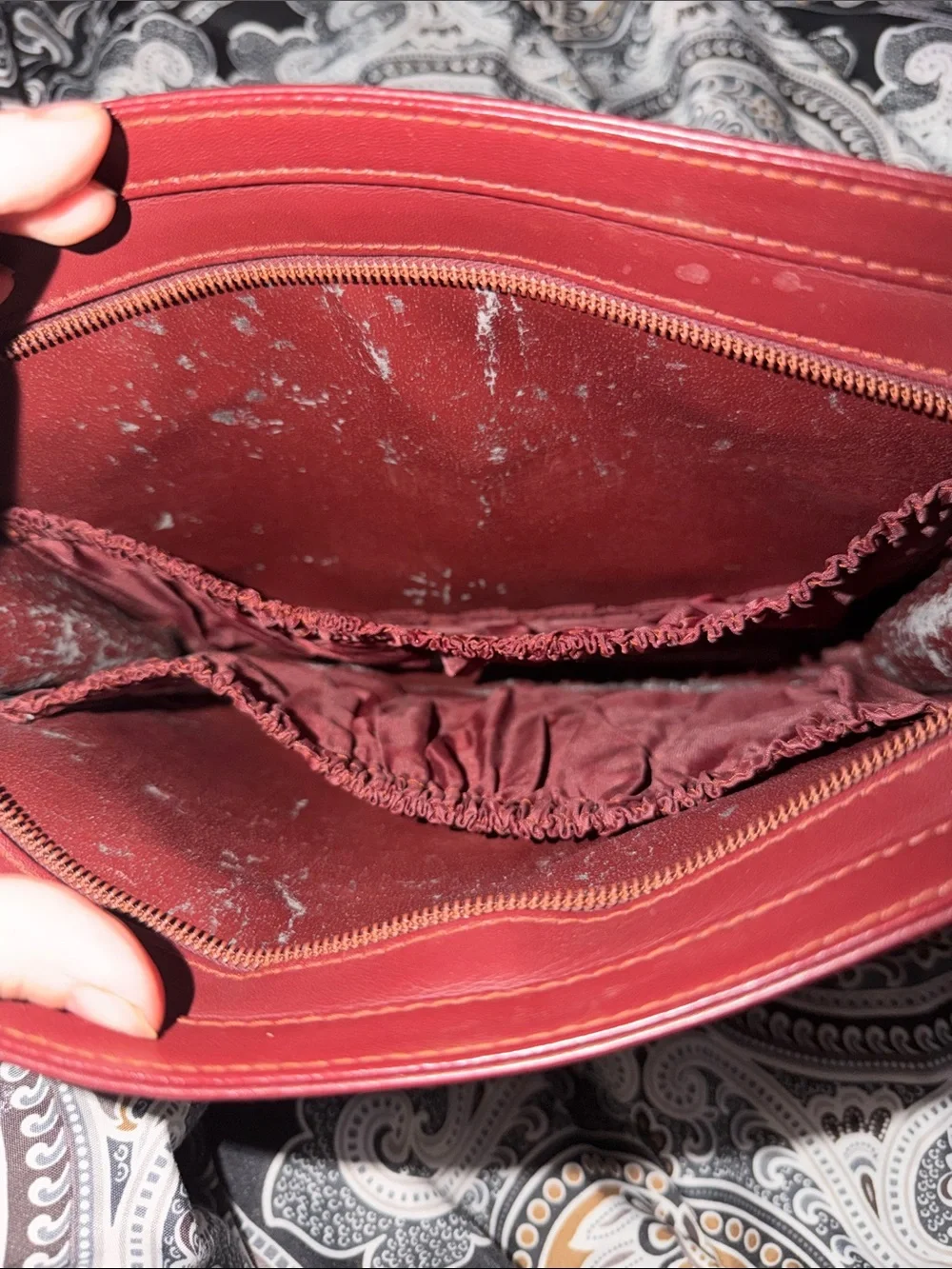 Vintage Cartier Must de Cartier Burgundy Leather Envelope Clutch Bag